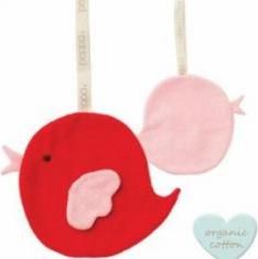 Klip na dudlík Babylonia Comfort Buddies Bird Red/Baby Pink - obrázek 1