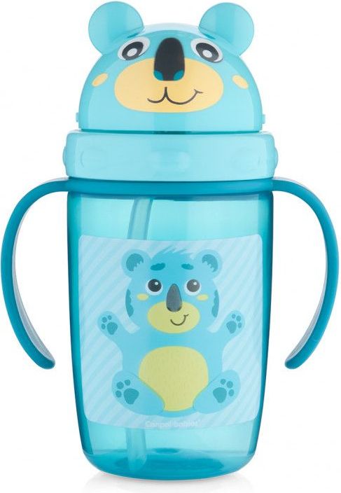 Hrníček se silikonovou slámkou 400ml Canpol Hello Little - obrázek 1