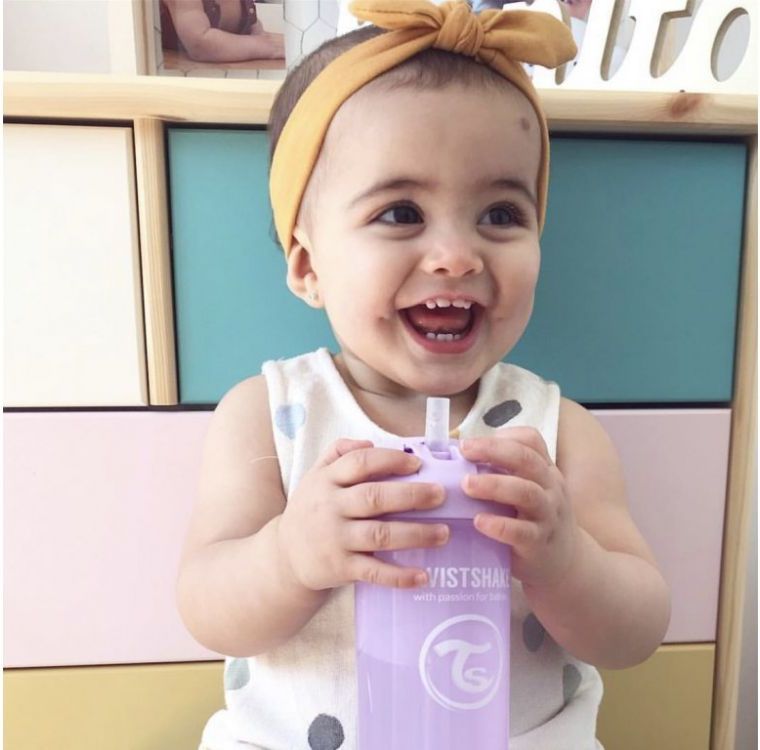 Twistshake Láhev s brčkem 360 ml 12+m Pastelově šedá - obrázek 2