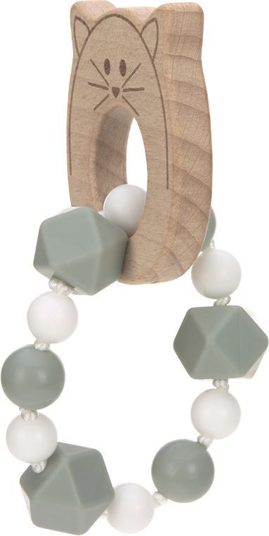 Lässig 4babies Kousátko Lässig Teether Bracelet Wood/Silicone Little Chums - obrázek 2