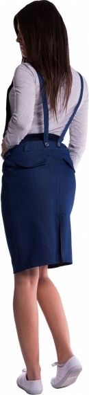 Be MaaMaa Těhotenské šaty/sukně s láclem - tm. modré - XL - obrázek 15