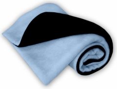 Deka dětská fleece - OBOUSTRANNÁ černá se světle modrou - IvemaBaby - obrázek 1