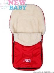 Fusak do kočárku ovčí vlna - CLASSIC červený - NewBaby - obrázek 1