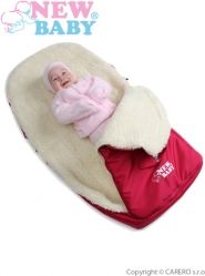 Fusak do kočárku ovčí vlna - CLASSIC červený - NewBaby - obrázek 3