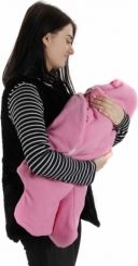 Zavinovačka do autosedačky fleece/bio bavlna - MEDVÍDEK růžový - obrázek 9