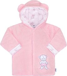 Zimní kabátek/Bundička chlupáčková - NICE BEAR růžová - vel.68 - obrázek 1