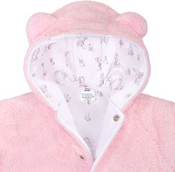 Zimní kabátek/Bundička chlupáčková - NICE BEAR růžová - vel.68 - obrázek 2