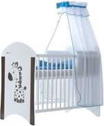 Dětská postýlka se šuplíkem - ŽIRAFKA bílo-hnědá - BabyBoo - obrázek 2