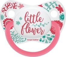 Dudlík silikonový zkosený Canpol 2ks - LITTLE FLOWER a PTÁČEK růžový - vel.6-18měs. - obrázek 2
