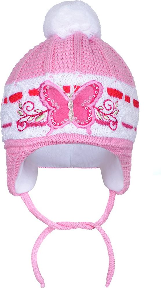 Zimní dětská čepička New Baby motýlek fialová&nbsp;-&nbsp;80 (9-12m) - obrázek 2