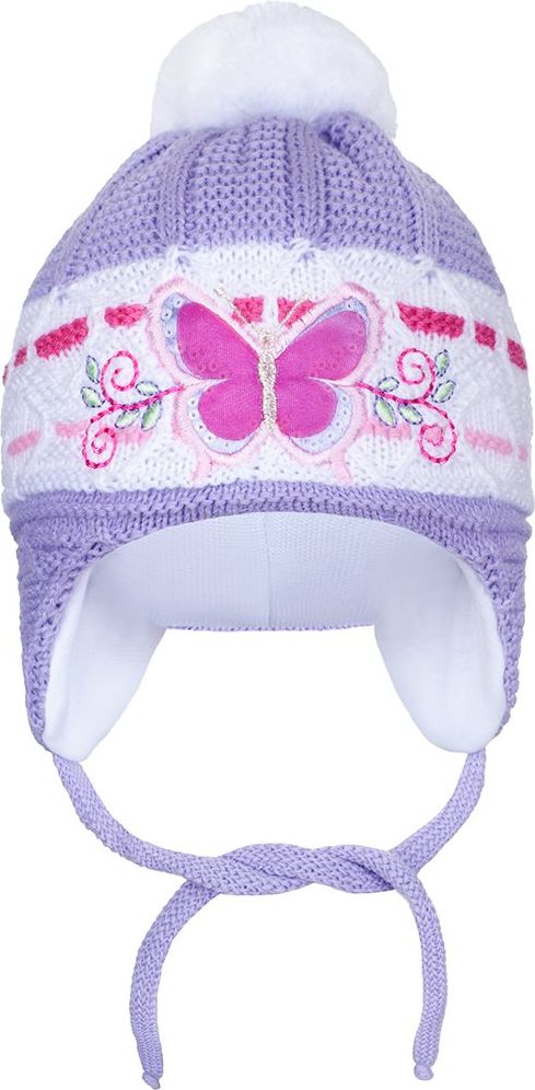Zimní dětská čepička New Baby motýlek fialová&nbsp;-&nbsp;80 (9-12m) - obrázek 3