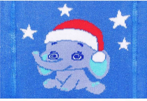 Vánoční bavlněné punčocháčky New Baby modré se slonem - 68 (4-6m) - obrázek 2