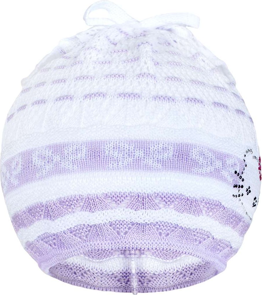 Pletená čepička-šátek New Baby kočička fialová&nbsp;-&nbsp;104 (3-4r) - obrázek 1