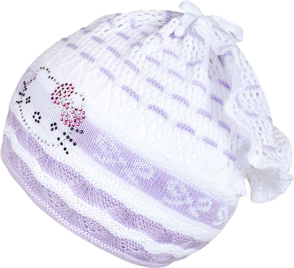 Pletená čepička-šátek New Baby kočička fialová&nbsp;-&nbsp;104 (3-4r) - obrázek 2