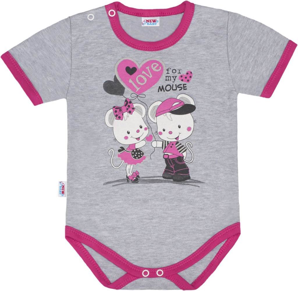 Dětské body s dlouhým rukávem New Baby Love Mouse - 86 (12-18m)