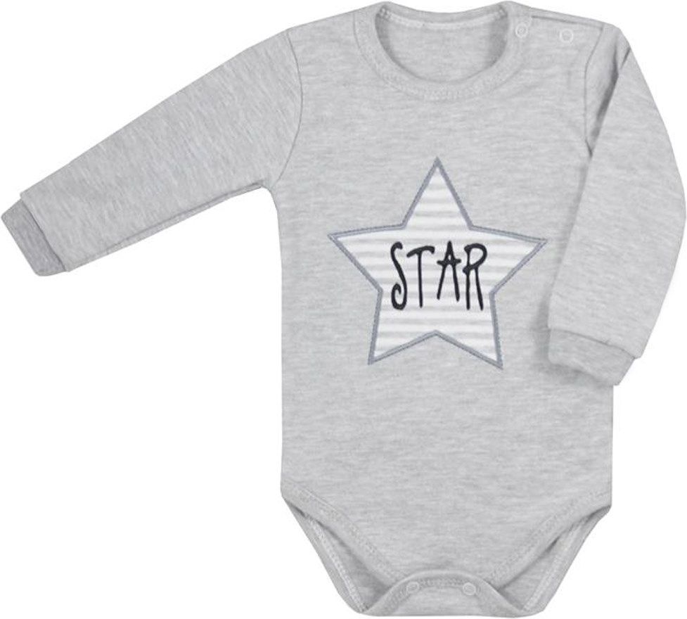 Kojenecké body s dlouhým rukávem Koala Star šedé&nbsp;-&nbsp;74 (6-9m)