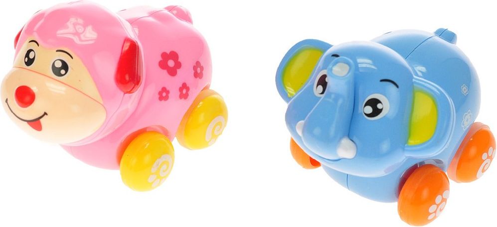 Zvířátko baby na kolečkách na setrvačník kývající hlavička 6 druhů plast - obrázek 3
