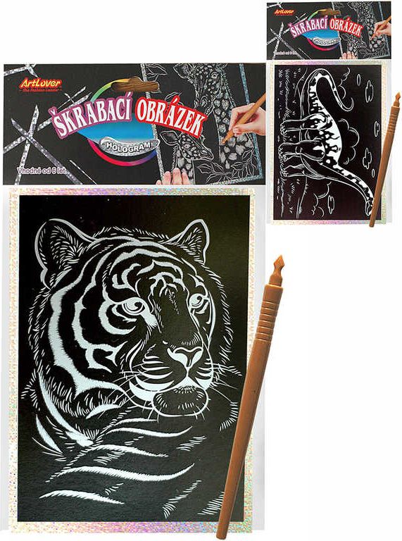 Obrázek škrabací 25x14cm hologramový set s nástrojem 8 druhů - obrázek 5