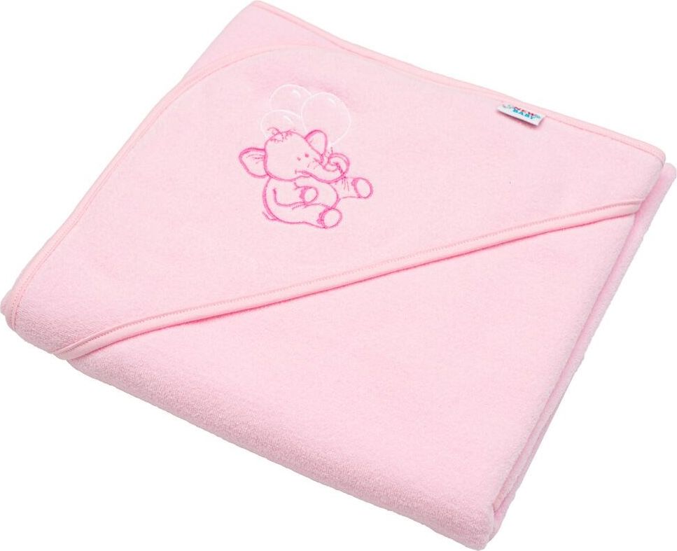 NEW BABY | Nezařazeno | Dětská froté osuška s výšivkou a kapucí New Baby 100x100 bílá žirafka | Bílá | - obrázek 1