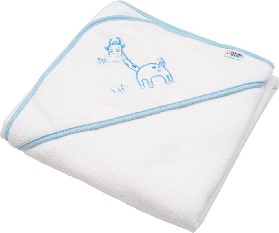 NEW BABY | Nezařazeno | Dětská froté osuška s výšivkou a kapucí New Baby 100x100 bílá žirafka | Bílá | - obrázek 9