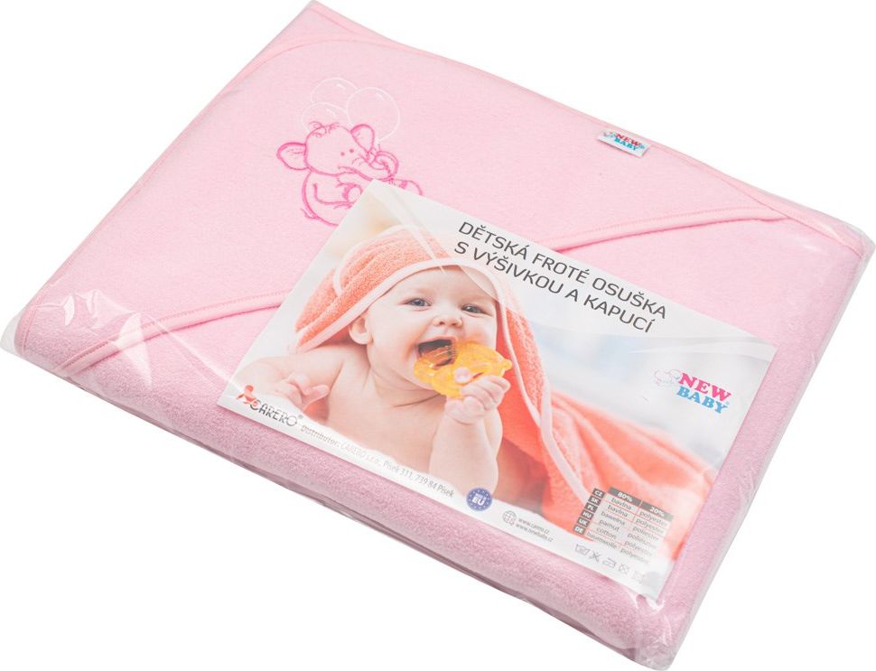 NEW BABY | Nezařazeno | Dětská froté osuška s výšivkou a kapucí New Baby 100x100 bílá žirafka | Bílá | - obrázek 24