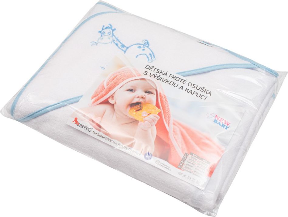 NEW BABY | Nezařazeno | Dětská froté osuška s výšivkou a kapucí New Baby 100x100 bílá žirafka | Bílá | - obrázek 32