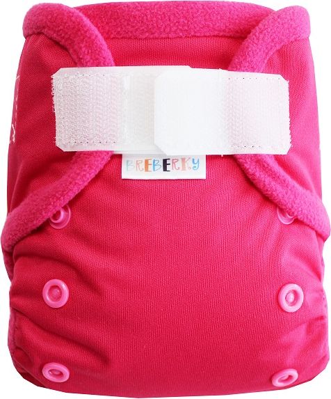 Breberky Svrchní kalhotky MINI XS bez křidélek - Růžové SZ , růžové patentky + růžové lemování - obrázek 1