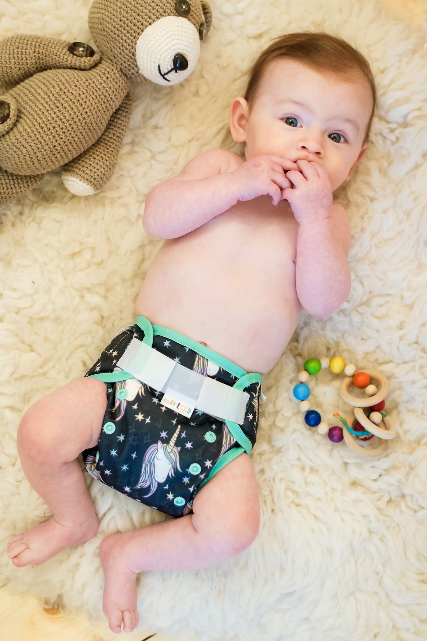 Breberky Svrchní kalhotky MINI XS bez křidélek - Plameňák na prázdninách PAT , růžové patentky + růžové lemování - obrázek 4