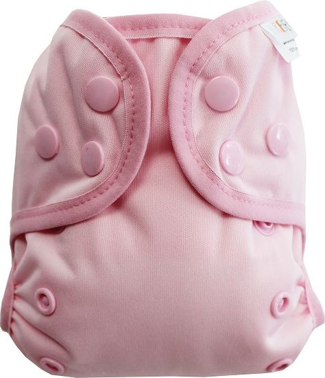 Breberky Svrchní kalhotky MINI bez křidélek - Světle růžové PAT, sv.růžové patentky + sv.růžová gumička - obrázek 1