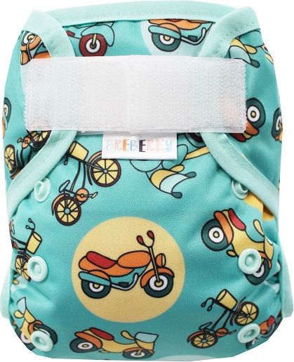 Breberky Svrchní kalhotky MINI bez křidélek - Po dvou kolech SZ, mint patentky + mint gumička - obrázek 1