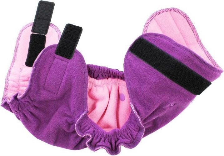 Breberky Fleecové svrchní kalhotky XL -  Růžové SZ (sv.růžový vnitřek), růžové patentky - obrázek 2