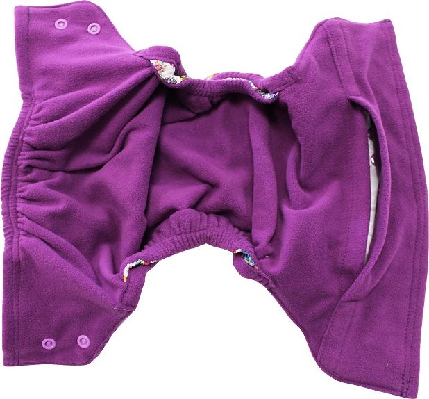 Breberky Kapsová plenka MINI - Duhová srdíčka PAT, růžové patentky + růžový fleece - obrázek 2
