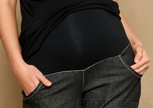 Těhotenské JEANS 3/4  - černé - M (38) / M - obrázek 8
