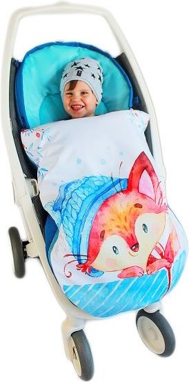 Dětský fusák Baby Nellys WINTER LUXURY velvet, 105 x 55 cm - liška / tyrkys - obrázek 6