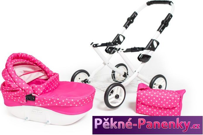 Jasmine Dětský kočárek pro panenky JASMINE Kids červený puntík - obrázek 10