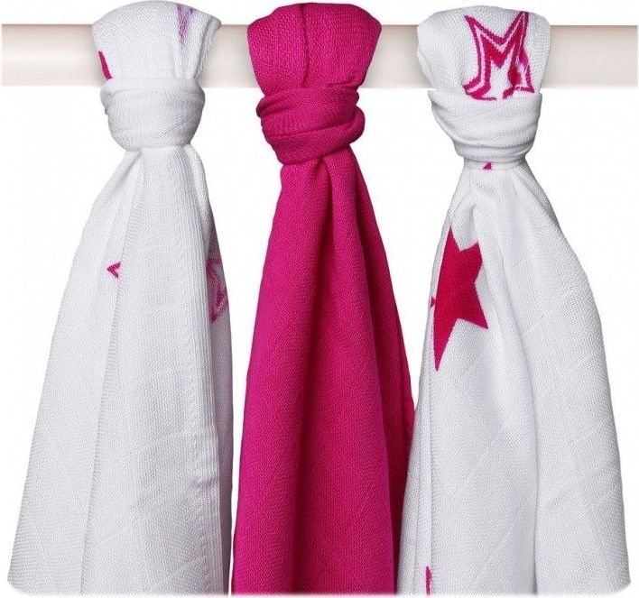 Kikko Bambusové pleny XKKO®BMB Magenta Stars MIX 70x70cm - 3ks - obrázek 1