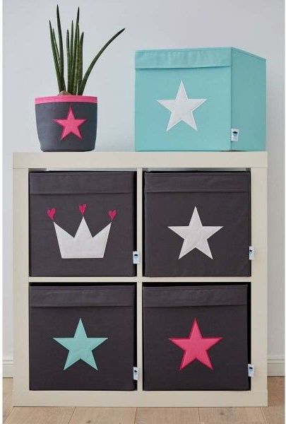 STORE IT Úložný box velký  šedá s bílou korunkou - obrázek 3