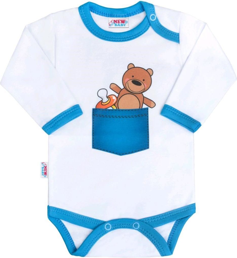 Body s potiskem New Baby medvídek v kapse&nbsp;-&nbsp;74 (6-9m)