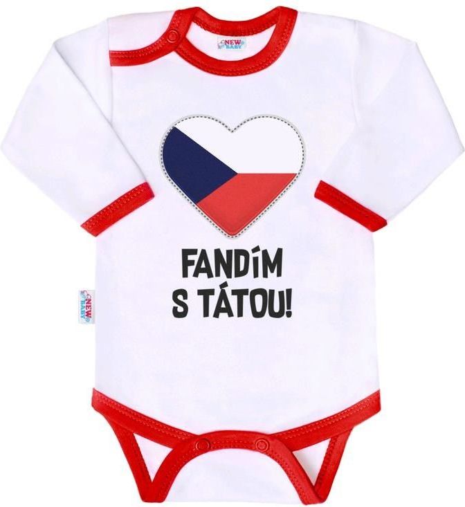 Body s potiskem New Baby Fandím s tátou - 68 (4-6m)