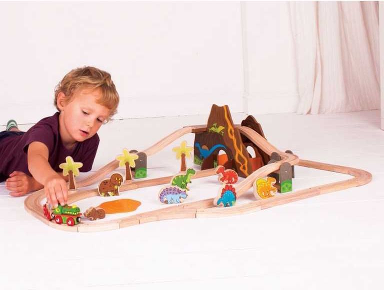 Bigjigs Rail Dřevěná vláčkodráha dinosauří - obrázek 3