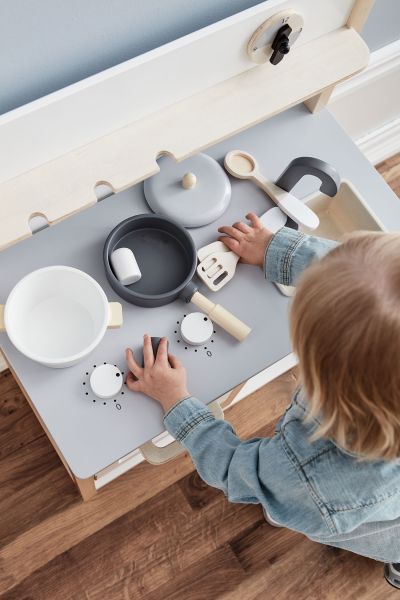 Kids Concept Kuchyňka dřevěná Natural White Bistro - obrázek 6