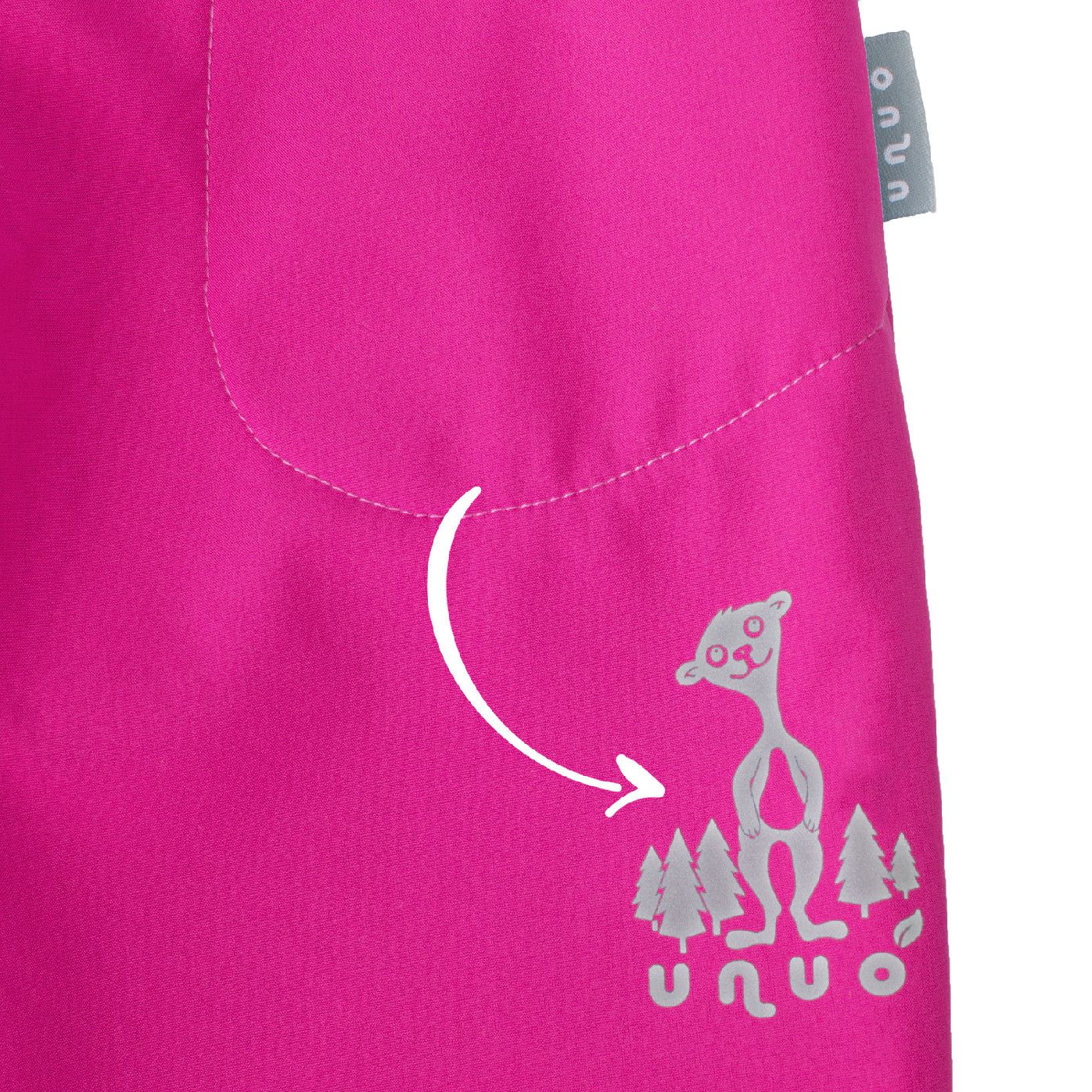 Unuo, Dětské softshellové kalhoty s fleecem, Fuchsiová Velikost: 122/128 - obrázek 6