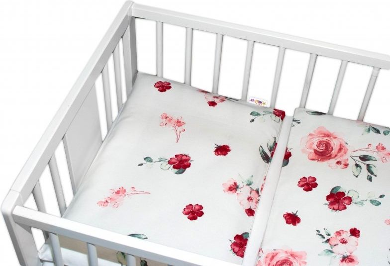 Baby Nellys Flanelové povlečení Evelína - Květinky růžové - 120x90 - obrázek 2