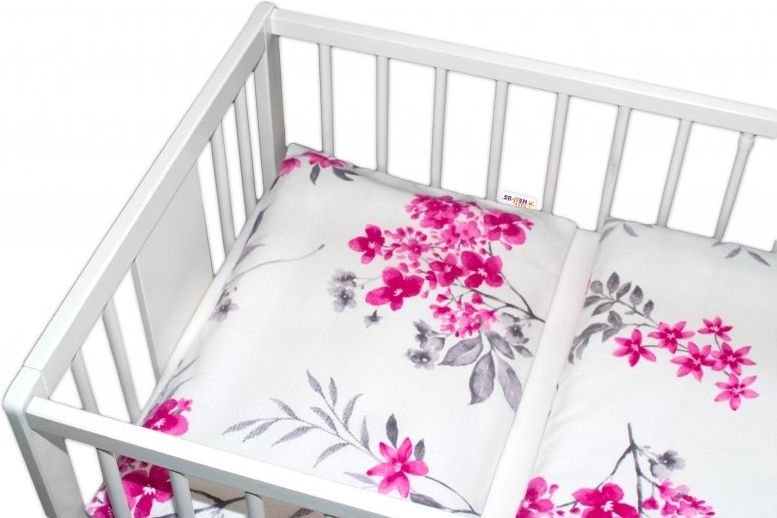 Baby Nellys Flanelové povlečení Laura - Květy - 135x100 - obrázek 4