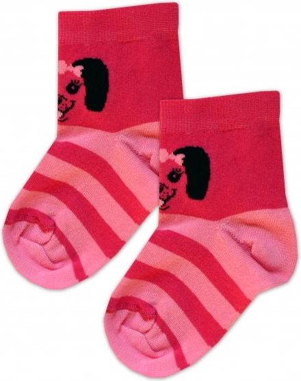 Baby Nellys Bavlněné ponožky Pejsek mašlička - růžové, vel. 15-16cm - obrázek 6