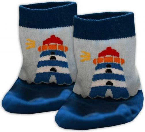 Baby Nellys Bavlněné ponožky Maják - modré/sv.modré, vel. 17-18cm - 15-16 vel. ponožek