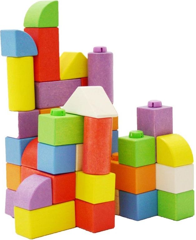 Kostky - Dřevěné spojkostky, Set střední, 40ks (Bigjigs) - obrázek 11