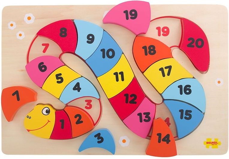 Bigjigs Toys Vkládací puzzle čísla had - obrázek 5