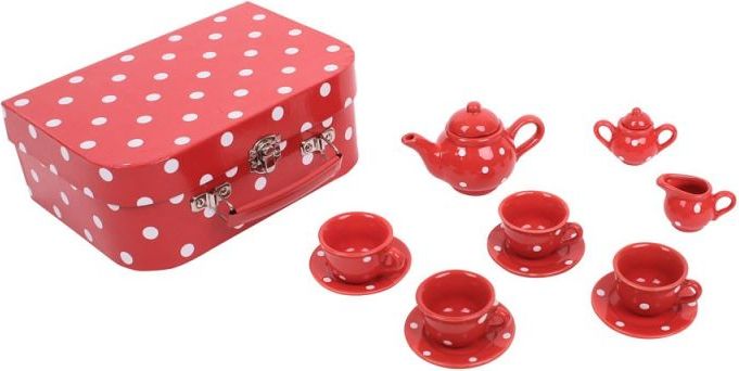 Bigjigs Toys Červený puntikovaný čajový set - obrázek 1