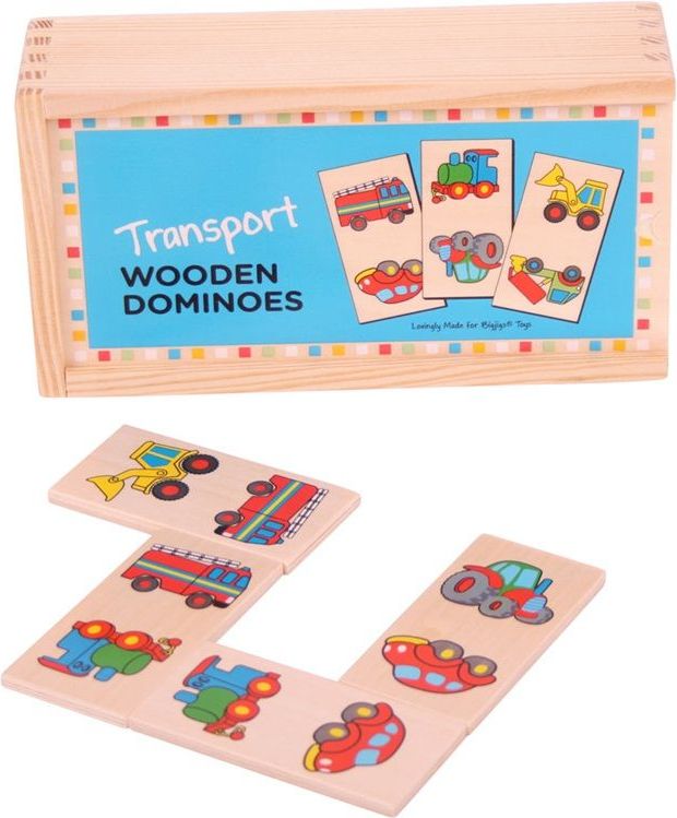 Bigjigs Toys Dřevěné domino dopravní prostředky - obrázek 1
